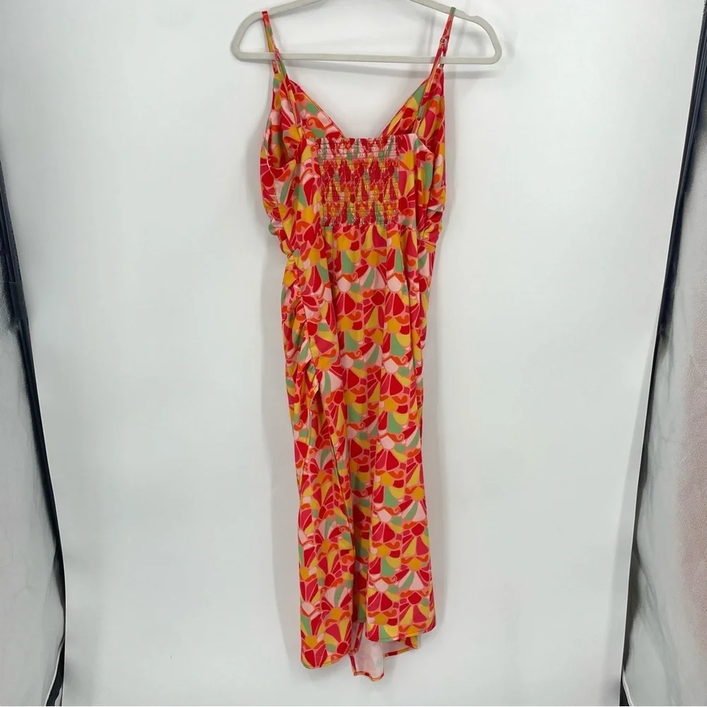 Moonsea Maxi Dress red floral geometric Sz‎ L